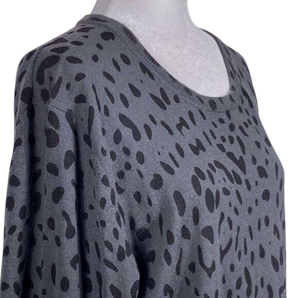 NWT J.LINDEBERG Women's Merino Wool Crewneck Sweater Size XXL Animal Print Gray - Picture 8 of 16